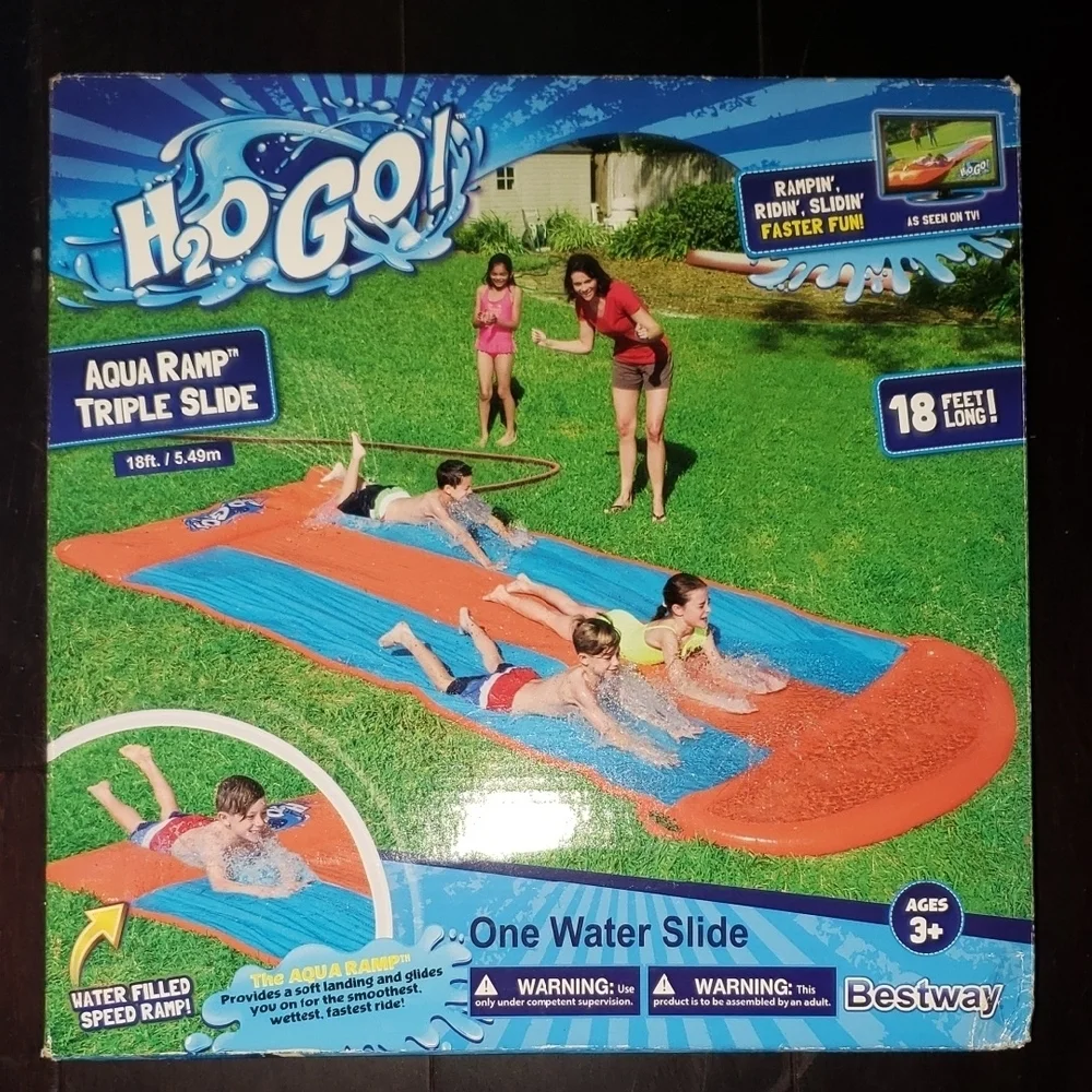 Bestway H2O GO! Aqua Ramp Triple Slide - Blue and Orange